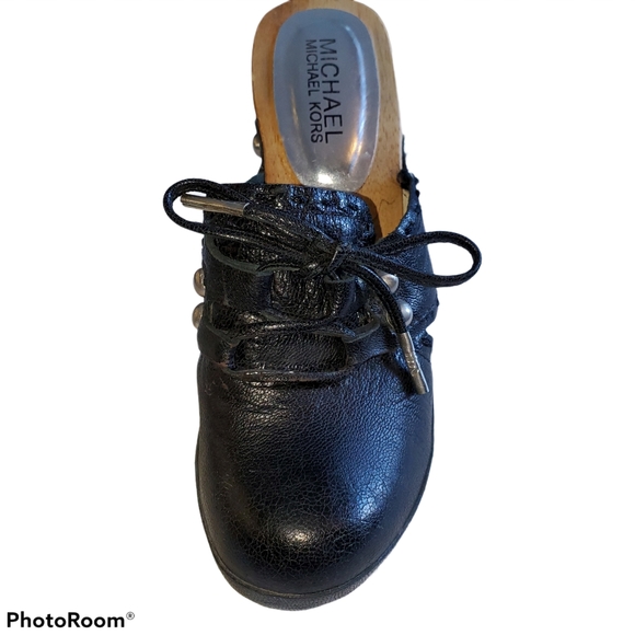 Michael Kors mule clog tie up black leather size 5 - Picture 4 of 9